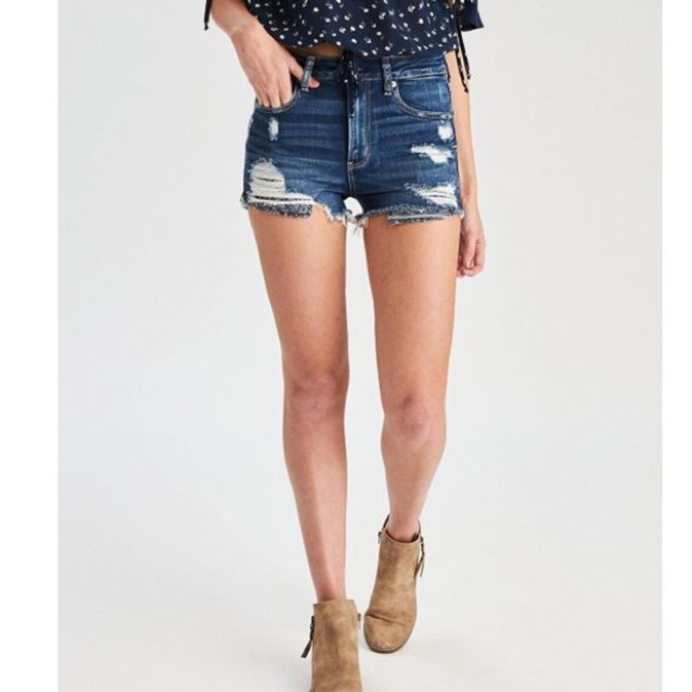 Women's Blue Ae Denim X Super High-waisted Shortie